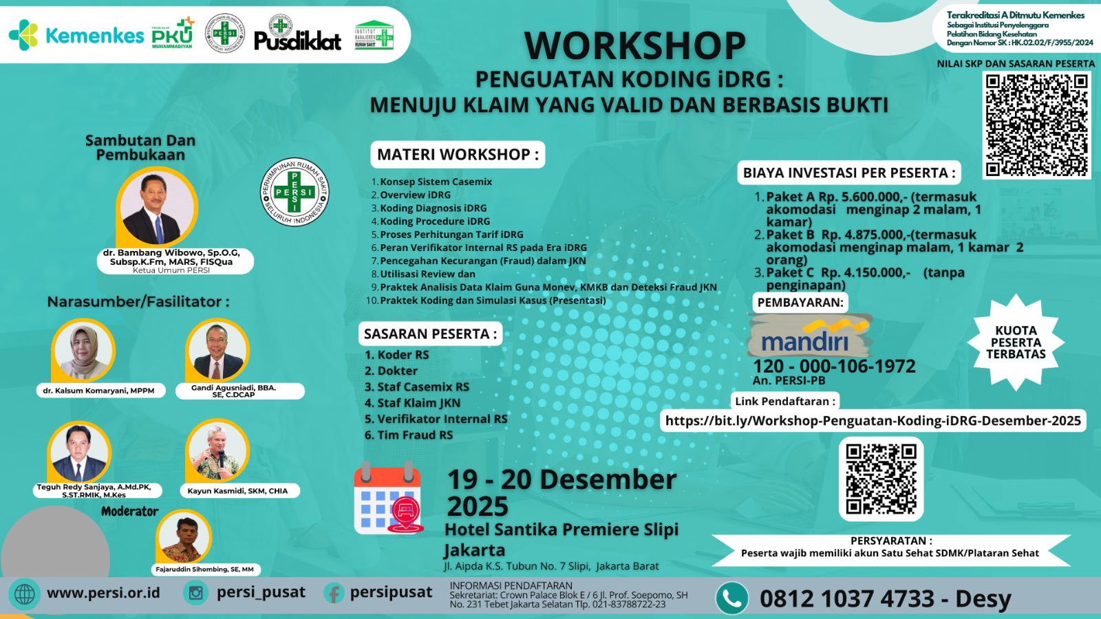 Workshop Penguatan Koding iDRG : Menuju Klaim Yang Valid dan Berbasis Bukti