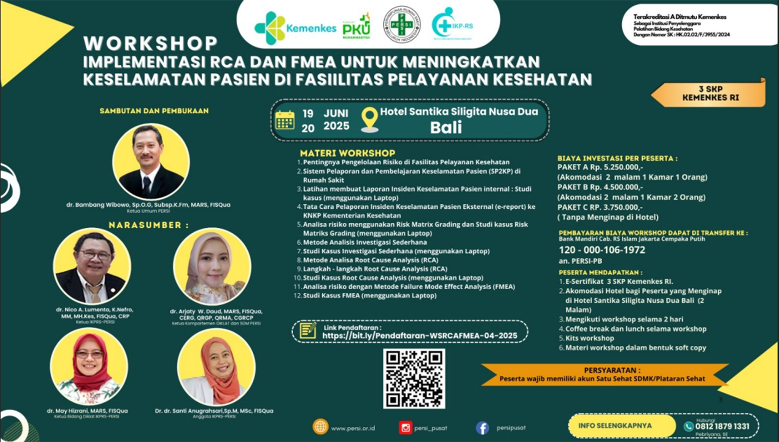 Workshop Implementasi RCA dan FMEA untuk Meningkatkan Keselamatan Pasien di Fasilitas Pelayanan Kesehatan