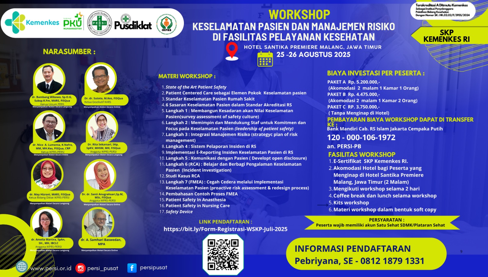 Workshop Keselamatan Pasien dan Manajemen Risiko di Fasyankes