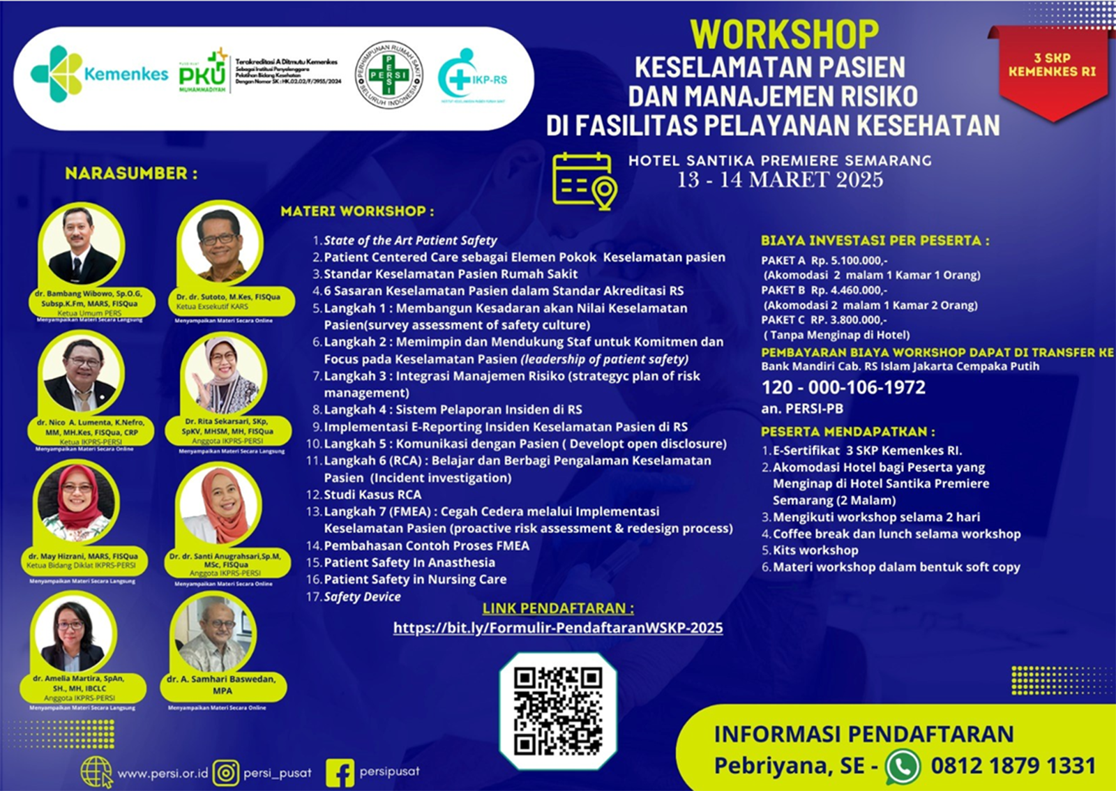 Workshop Keselamatan Pasien dan Manajemen Risiko di Fasilitas Pelayanan Kesehatan