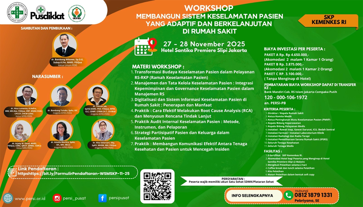 Workshop Membangun Sistem Keselamatan Pasien yang Adaptif dan Berkelanjutan di Rumah Sakit,